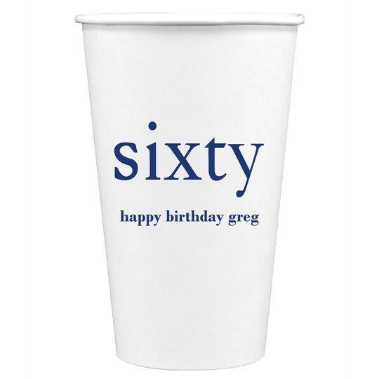 Big Number Sixty Paper Coffee Cups